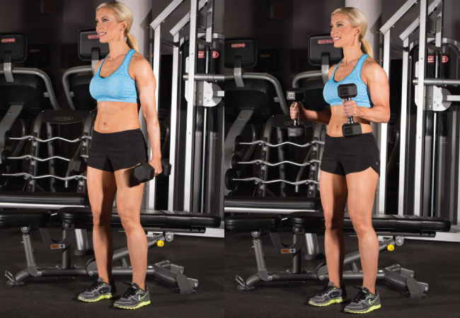 Standing Hammer Dumbbell Curl - Bài tập gym giảm cân, giảm mỡ tay trước với tạ đơn