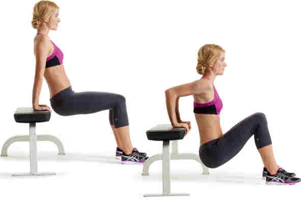 Tricep Dip Bài tập gym giảm cân, giảm mỡ tay sau với ghế 